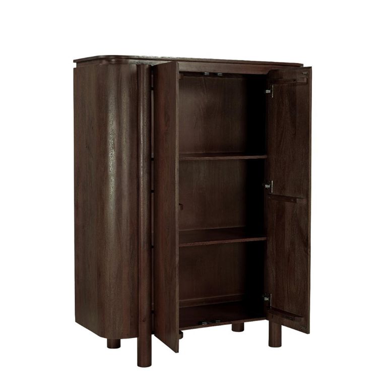 Salano Curved Hall Cabinet - 2 Door - Chestnut - Mango Wood