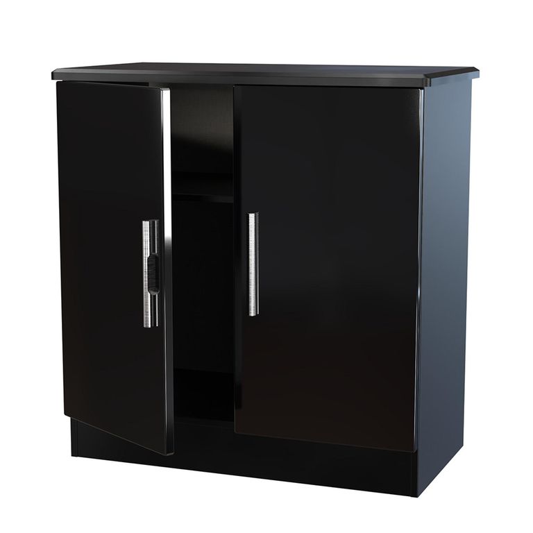 Knightsbridge Hall Cabinet - 2 Door - Black Gloss