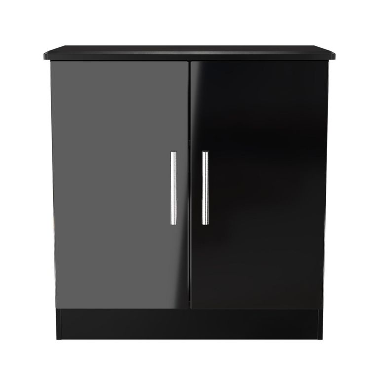 Knightsbridge Hall Cabinet - 2 Door - Black Gloss