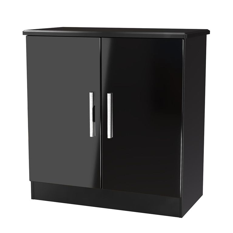 Knightsbridge Hall Cabinet - 2 Door - Black Gloss