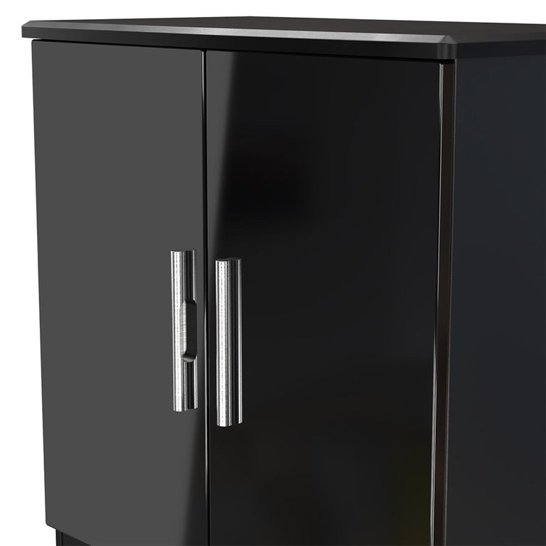 Knightsbridge Hall Cabinet - 2 Door - Black Gloss