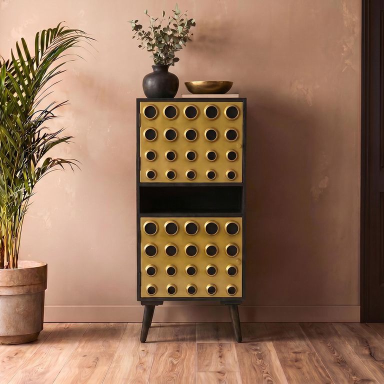 Arti Tall Cabinet - 2 Door - Black - Mango Wood