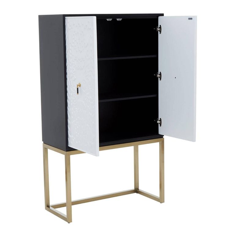 Dumas Hall Cabinet - 2 Door - Black and White