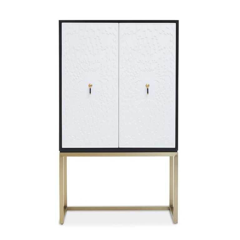 Dumas Hall Cabinet - 2 Door - Black and White