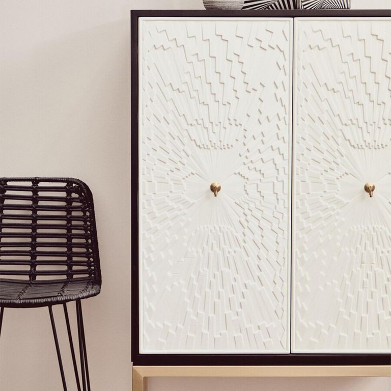 Dumas Hall Cabinet - 2 Door - Black and White