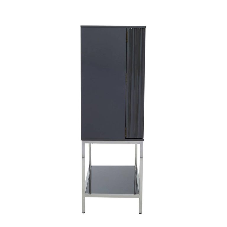 Genoa Hall Cabinet - 2 Door - Fluted - Grey