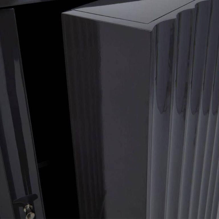 Genoa Hall Cabinet - 2 Door - Fluted - Grey