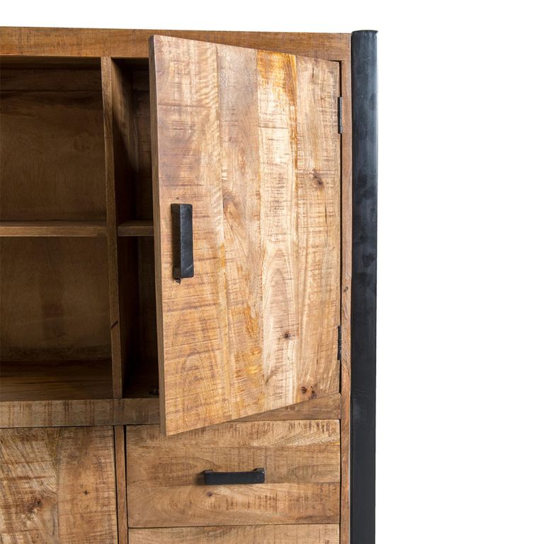 Nairobi Hall Cabinet - 2 Door - 3 Drawer - Natural - Rustic Mango Wood