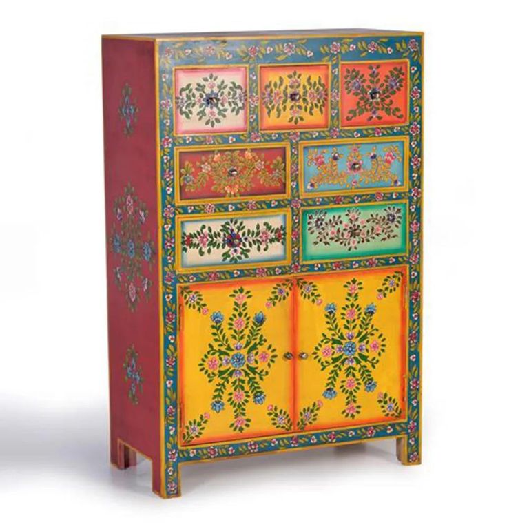 Clearance - Wauzeka Hall Cabinet - Multicolor - Mango Wood - Painted - 2 Door - FSS17385