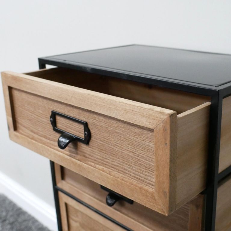 Industrial Cabinet - 6 Drawer - Fir Wood and Metal