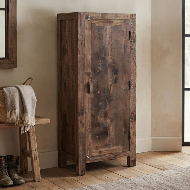 Bassano Hall Cabinet - 1 Door - Natural - Recycled Wood