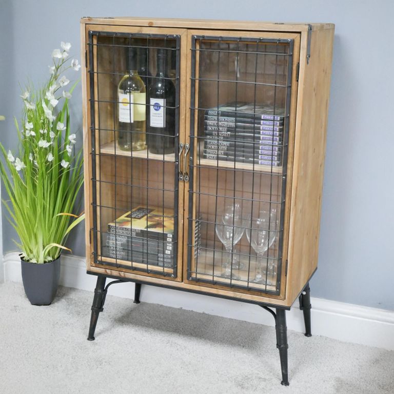 Industrial Cabinet - 2 Door - Fir Wood and Metal