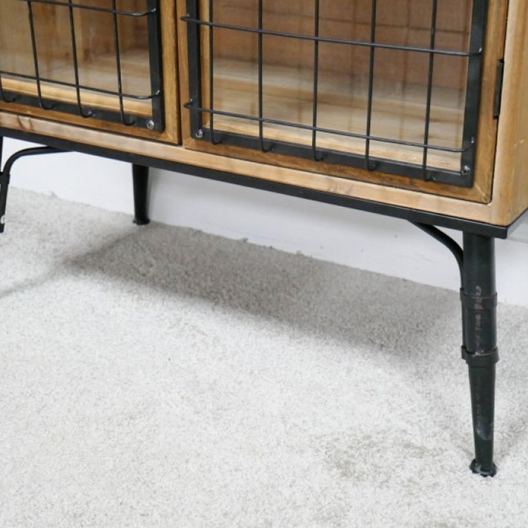 Industrial Cabinet - 2 Door - Fir Wood and Metal