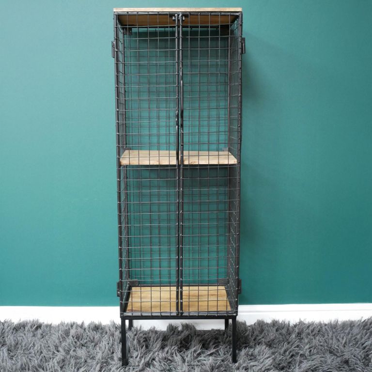 Industrial Cabinet - 2 Door - Black - Mango Wood and Metal