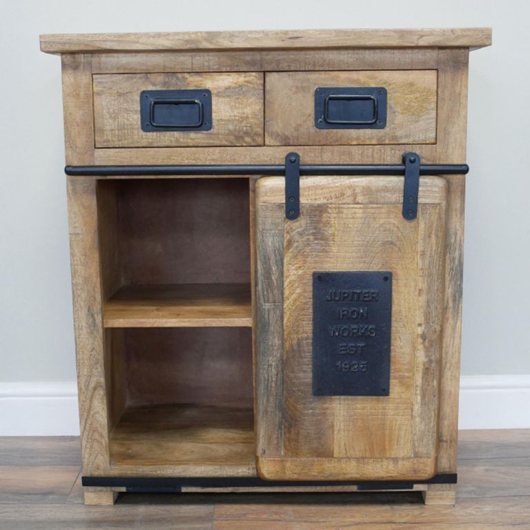 Jupiter Industrial Storage Cabinet - Mango Wood and Metal
