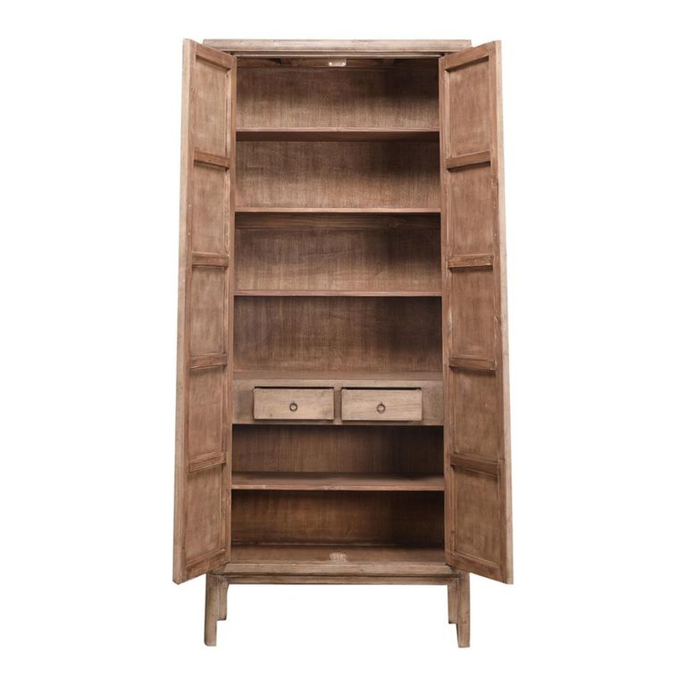 Distressed Storage Cabinet - 2 Door - 2 Drawer - Natural - Wooden
