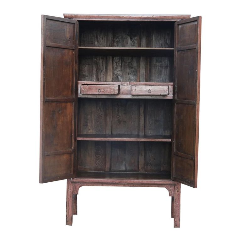 Unique One of a Kind - Distressed Storage Cabinet - 2 Door - 2 Drawer - Pink - Elm Wood