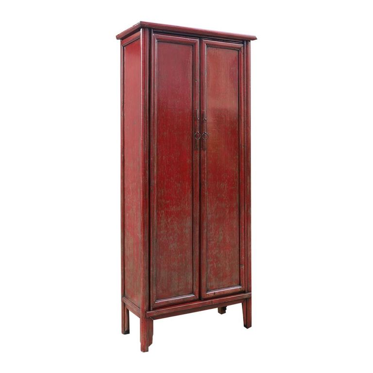 Unique One of a Kind - Distressed Storage Cabinet - 2 Door - 2 Drawer - Red - Wooden