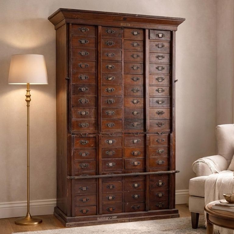 Storage Cabinet - Apothecary - Multi-Drawer - Vintage Brown - Wooden
