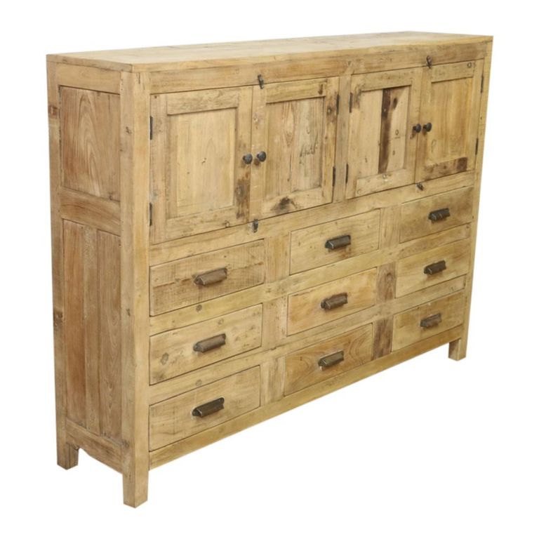 Vienna Storage Cabinet - 4 Door - Multi-Drawer - Natural - Wooden