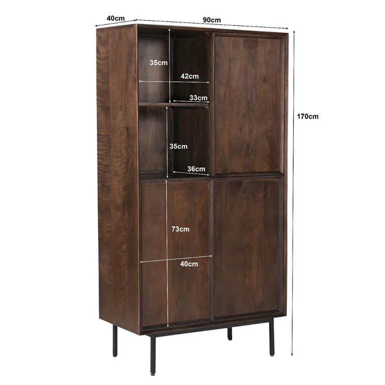 Ravenstein Storage Cabinet - 3 Door - Chestnut - Mango Wood