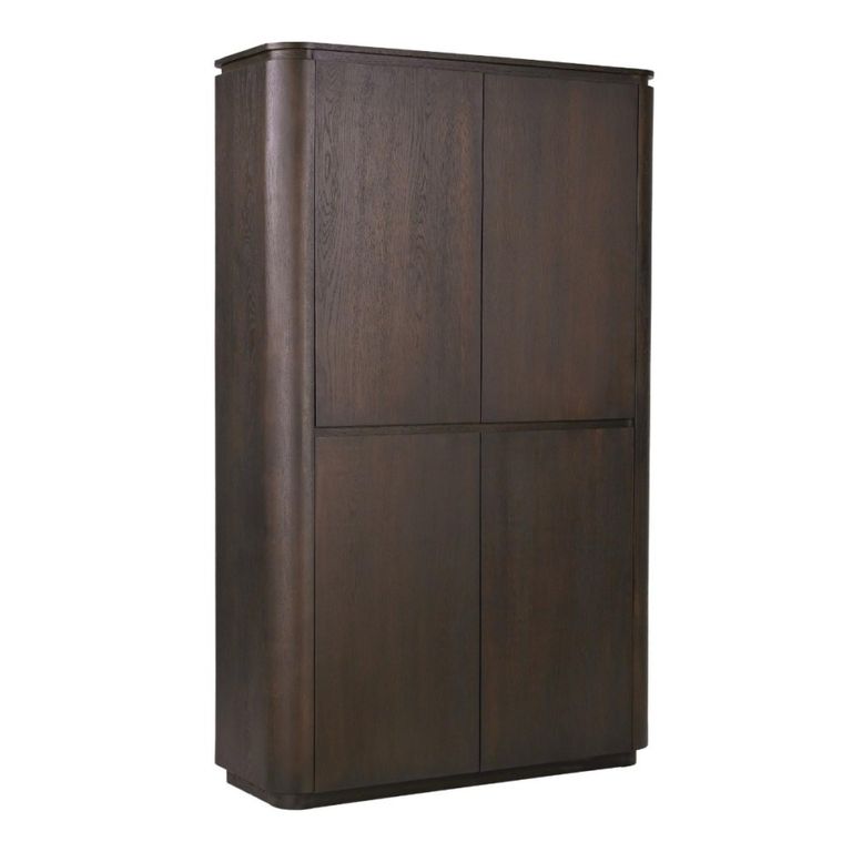 Rivano Oak Curved Hall Cabinet - 2 Door - Basalt