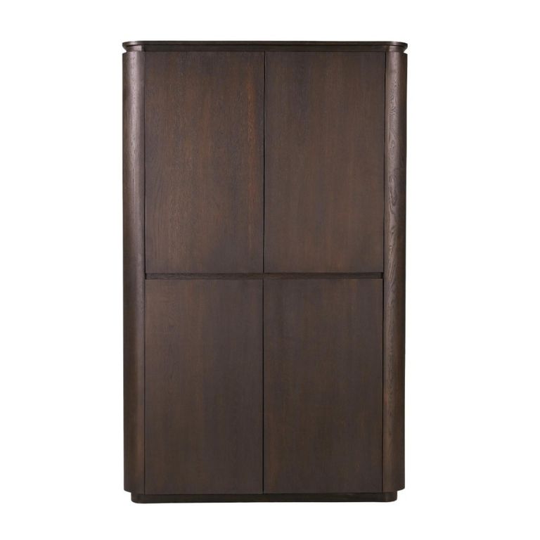 Rivano Oak Curved Hall Cabinet - 2 Door - Basalt