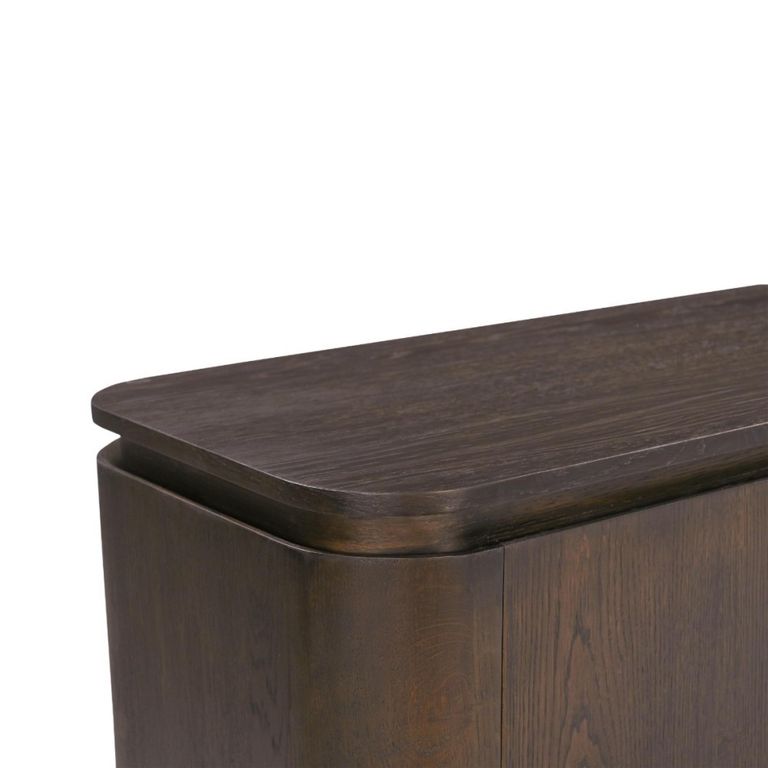 Rivano Oak Curved Hall Cabinet - 2 Door - Basalt