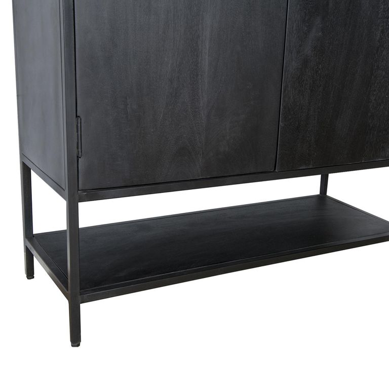 Kala Storage Cabinet - 2 Door - Black - Mango Wood