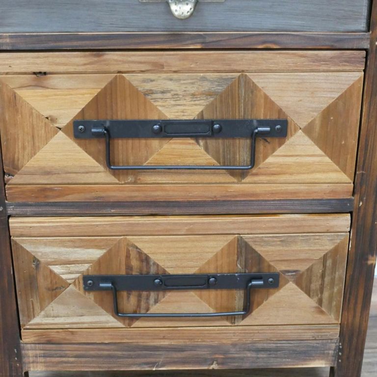 Tall Cabinet - 5 Drawer - Rustic - Fir Wood