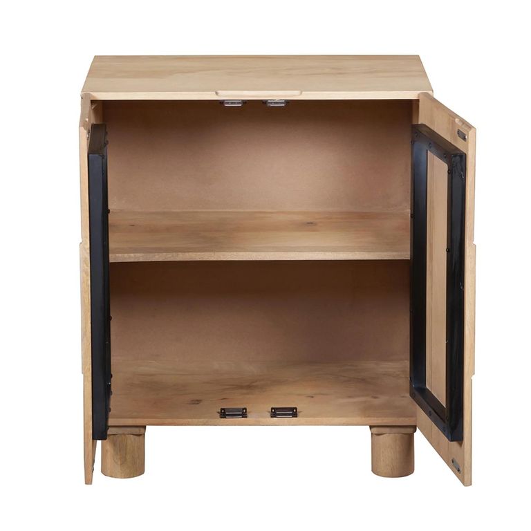 Austin Hall Cabinet - 2 Door - Fluted - Natural - Mango Wood