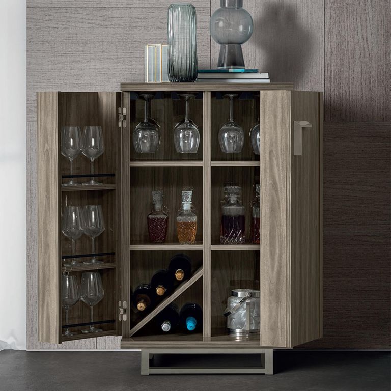 Volare Italian Bar Unit - 2 Door - Venetian Grey