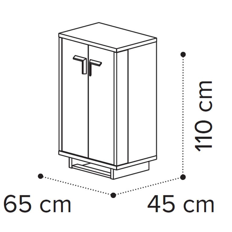 Volare Italian Bar Unit - 2 Door - Venetian Grey