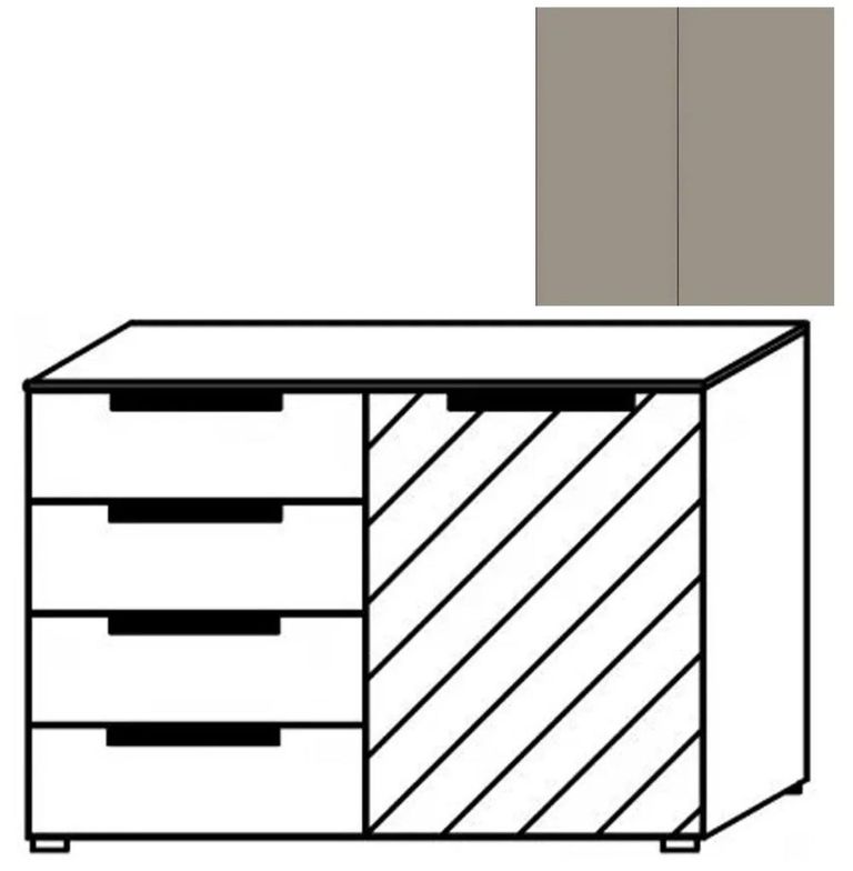 Clearance - 20UP Hall Cupboard - 1 Door - 4 Drawer - Fango Finish - FSS15511