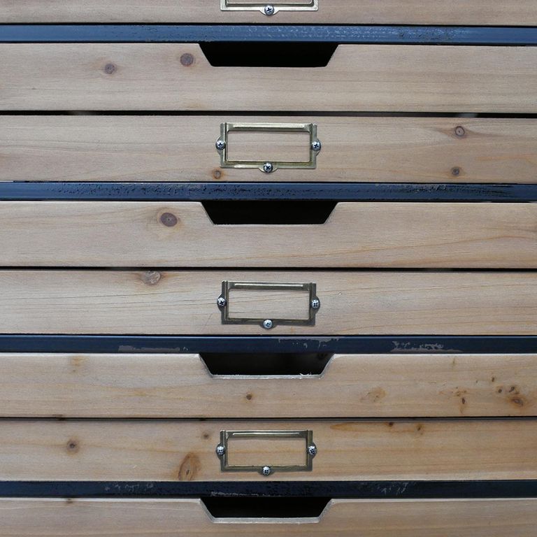 Storage Unit - Wood and Metal - Multi Drawer