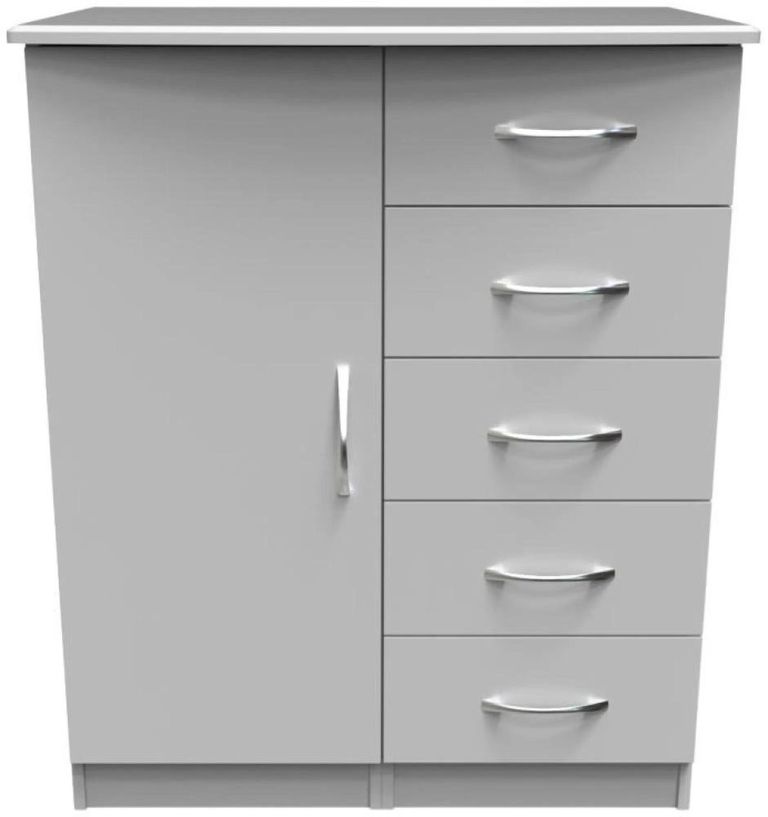 Eve Grey 1 Door 5 Drawer Hall Cabinet