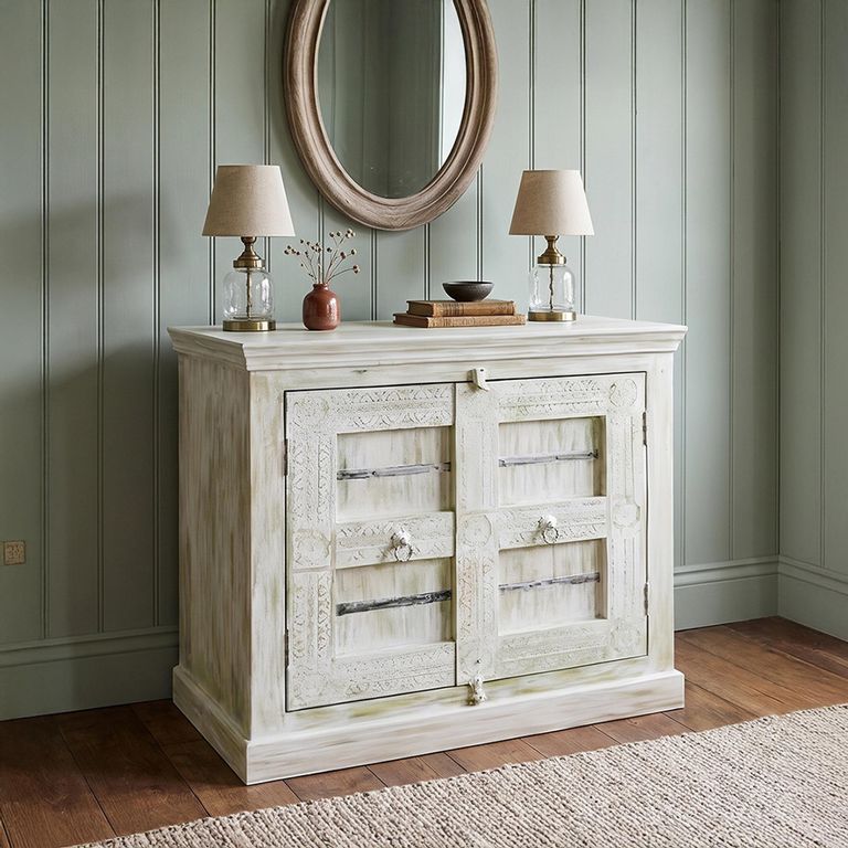 Heritage Hall Cabinet - 2 Door - Distressed - Mango Wood
