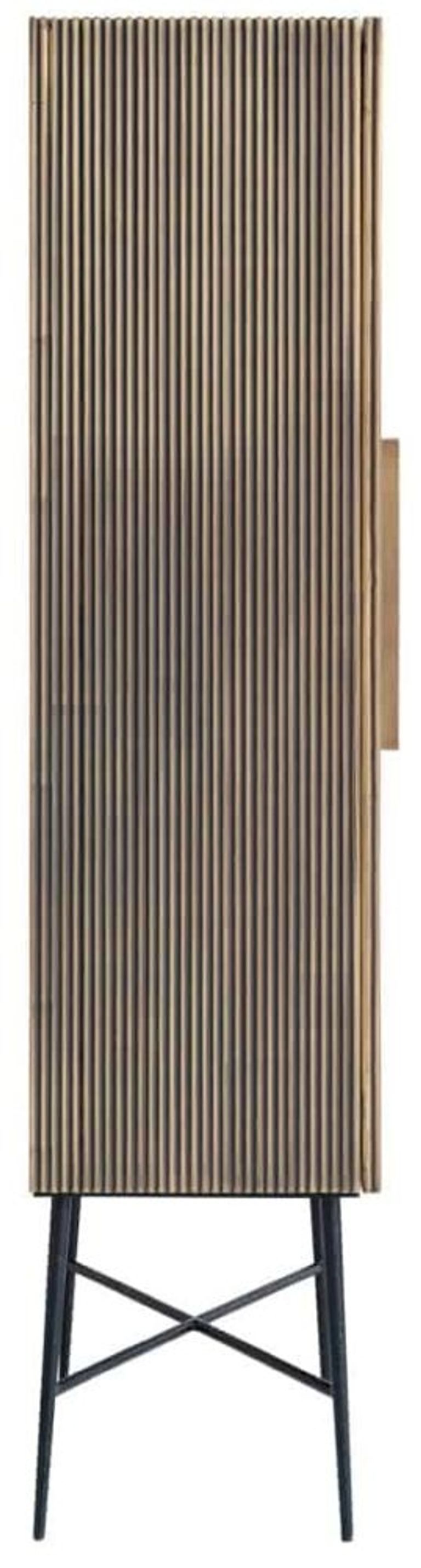 Ironville Brass Ribbed 2 Door Tall Cupboard