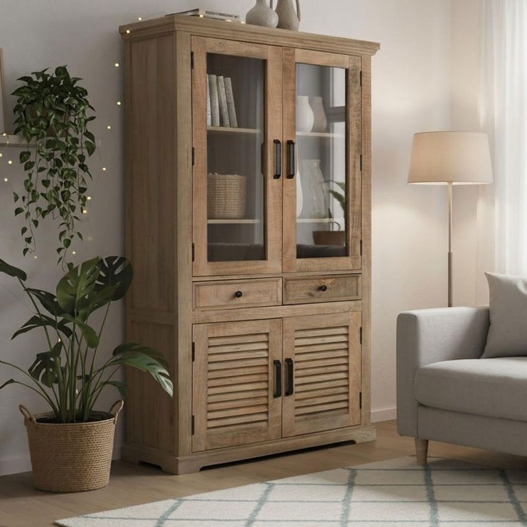 Venice Mango Wood 2 Door 2 Drawer Hall Cabinet