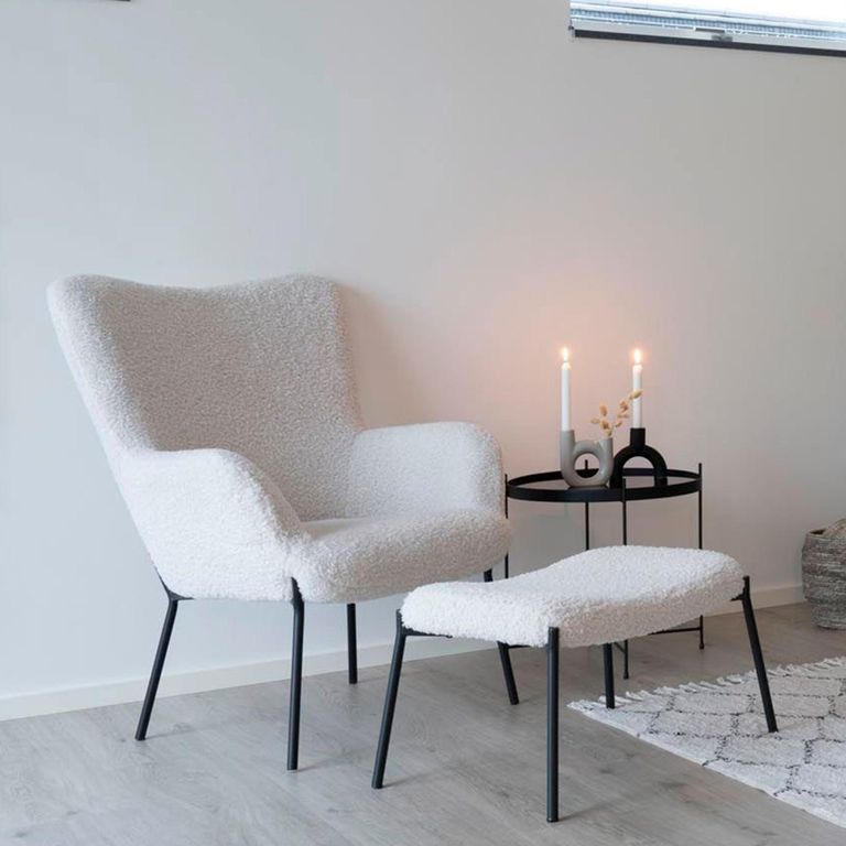 Glasgow Armchair - White Faux Lambskin