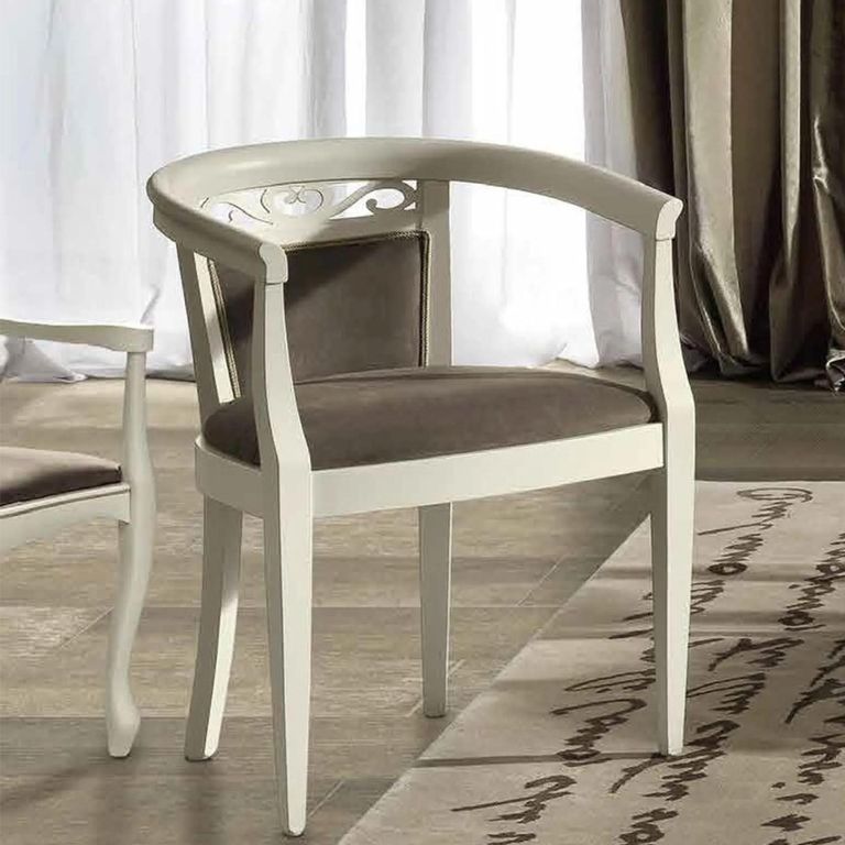 Nostalgia Bedroom Armchair - Eco Leather Nabuk - Bianco Antico