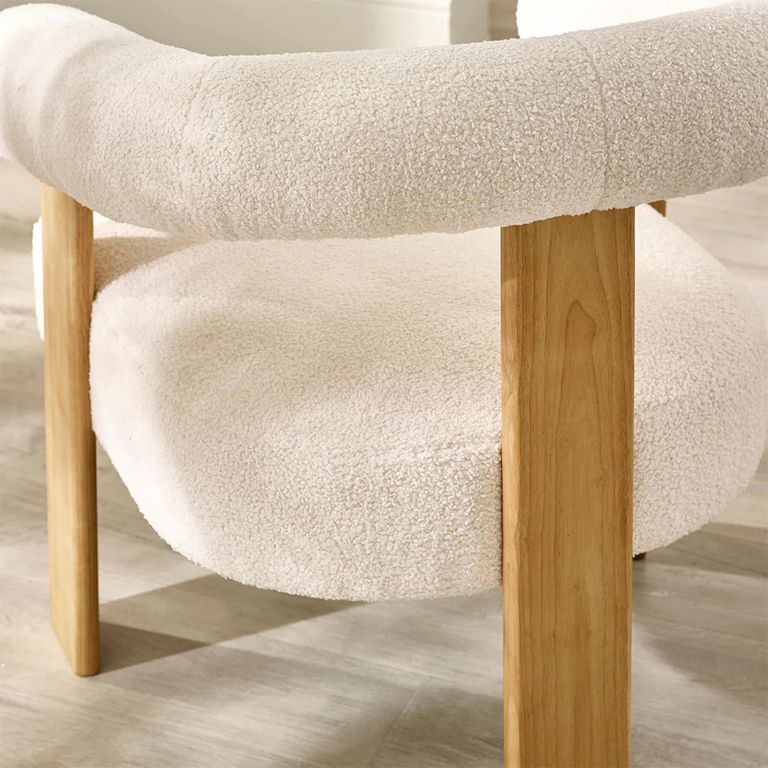 Freya Accent Chair - White Boucle Fabric