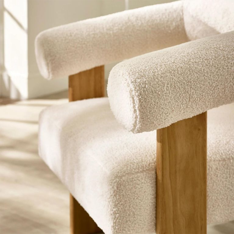 Freya Accent Chair - White Boucle Fabric