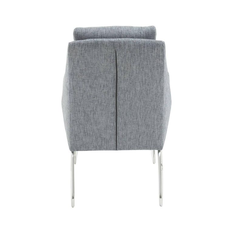Azalea Lounge Chair - Grey Fabric with Footstool