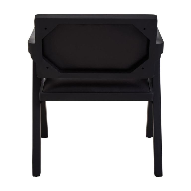 Buffalo Armchair - Black - Leather with Wood