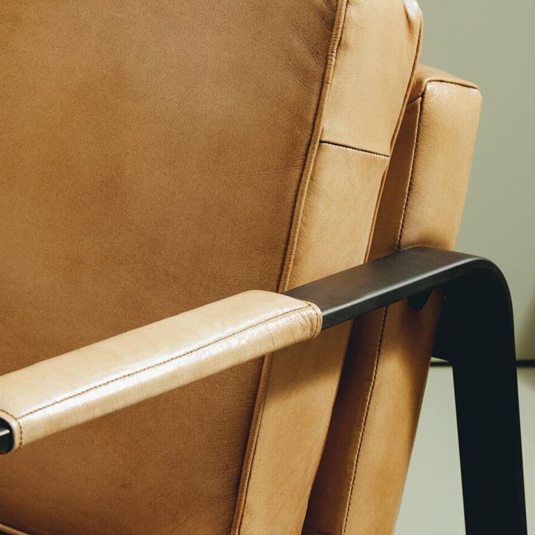 Buffalo Armchair - Grey - Leather with Black Metal