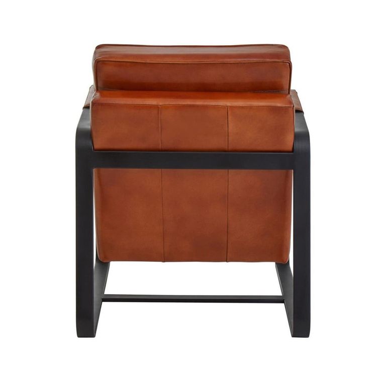 Buffalo Armchair - Tan - Leather with Black Metal