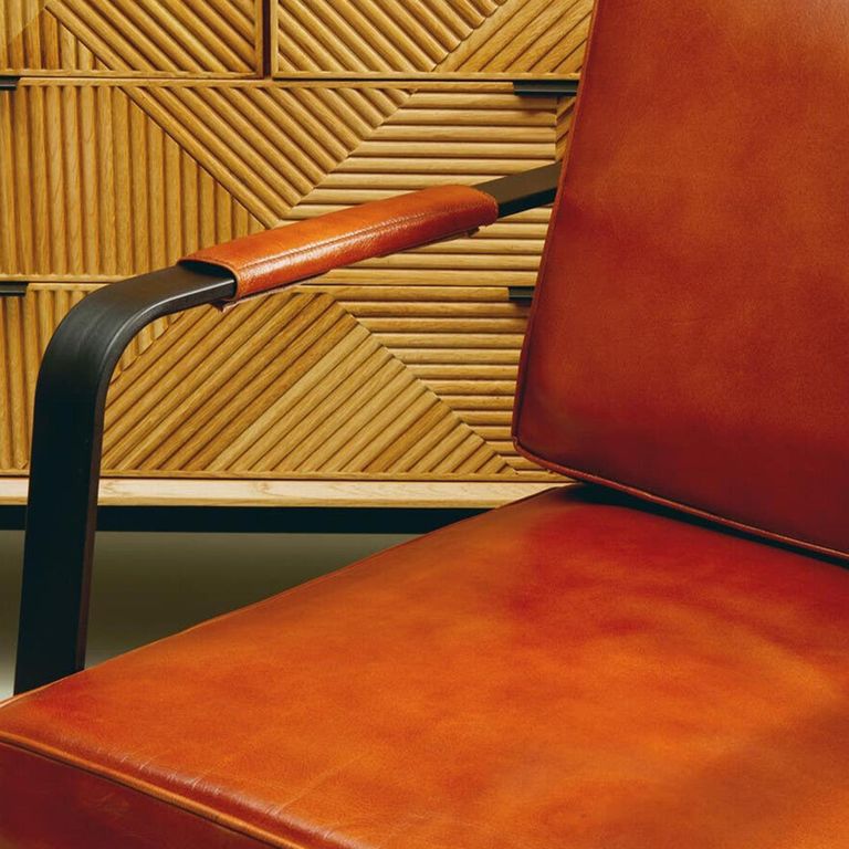 Buffalo Armchair - Tan - Leather with Black Metal