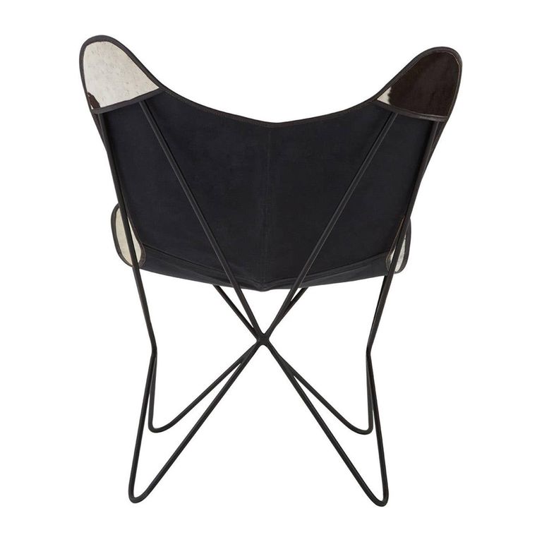 Buffalo Butterfly Chair - White and Black Cowhide