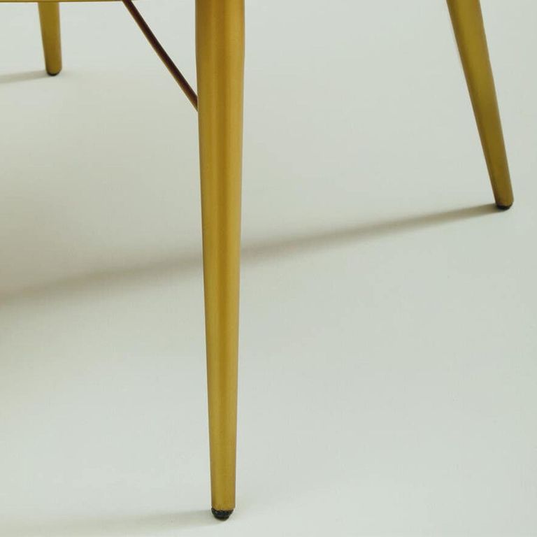 Buffalo Chair - Grey - Leather with Gold Metal Legs